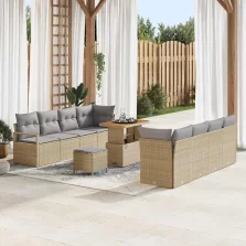   vidaXL Kerti Kanapé Szett Beige és Világosszürke 90 x 55 x 71 cm