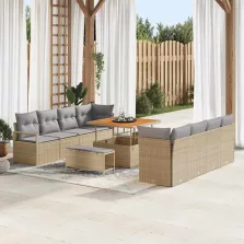   vidaXL Kerti Kanapé Szett Beige és Világosszürke 100 x 100 x 71 cm