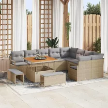   vidaXL Kerti Kanapé Szett párnával 12 pcs Beige és Világosszürke