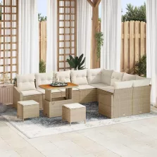   vidaXL Kerti Kanapé Szett 12 pcs Beige és krém 90 x 55 x 71 cm