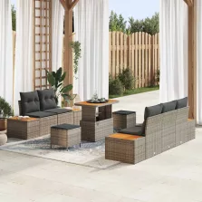   vidaXL Kerti Kanapé Szett párnával 8 pcs Világosszürke és Sötétszürke