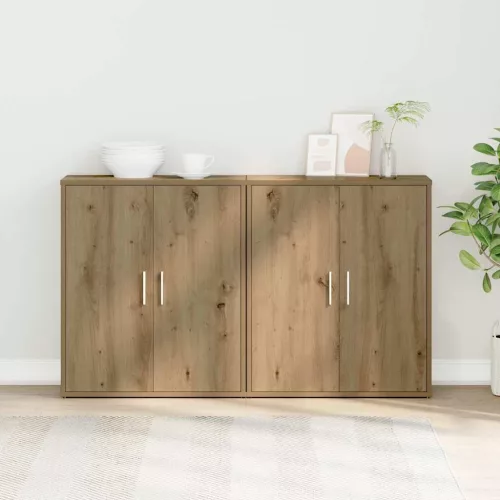 vidaXL Magasfiú 2 pcs kézműves tölgy 60 x 31 x 70 cm Faanyag