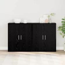 vidaXL Magasfiú 2 pcs Musta tammi 60 x 31 x 70 cm Faanyag
