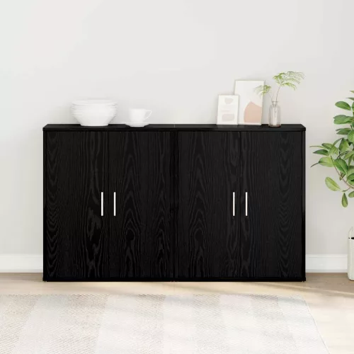 vidaXL Magasfiú 2 pcs Musta tammi 60 x 31 x 70 cm Faanyag