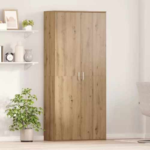 vidaXL Highboard kézműves tölgy 80 x 35 x 180 cm Faanyag