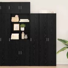 vidaXL Magasfiú Musta tammi 30 x 42.5 x 185 cm Faanyag