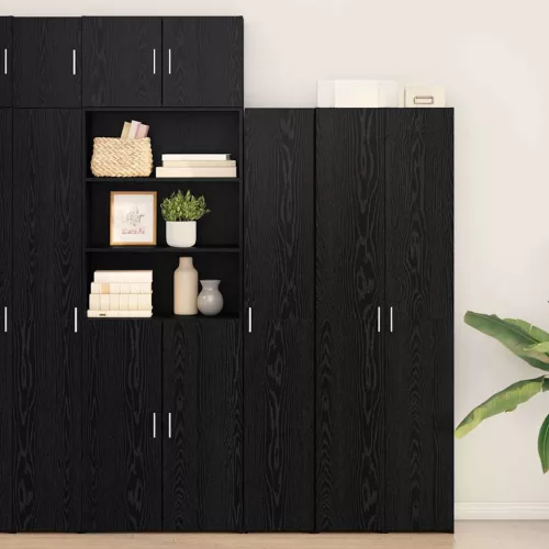 vidaXL Magasfiú Musta tammi 30 x 42.5 x 185 cm Faanyag