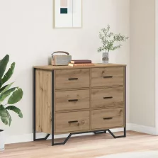   vidaXL Fiókos Szekrény kézműves tölgy 91 x 35.5 x 74.5 cm Faanyag