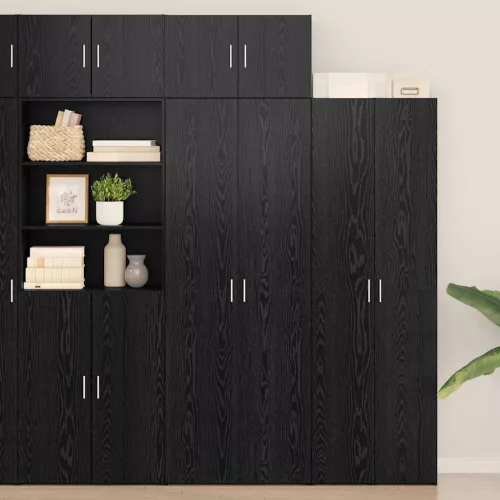 vidaXL Tárolószekrény Musta tammi 70 x 42,5 x 225 cm Faanyag