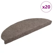   vidaXL 20 db öntapadós lépcsőszőnyeg 65 x 21 x 4 cm bézs félkör alakú nagy