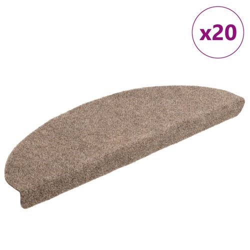 vidaXL 20 db krém öntapadó lépcsőszőnyeg 65x21x4 cm