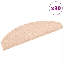 vidaXL 30 db krém öntapadó lépcsőszőnyeg 65x21x4 cm