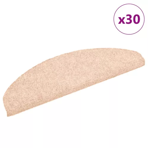 vidaXL 30 db krém öntapadó lépcsőszőnyeg 65x21x4 cm