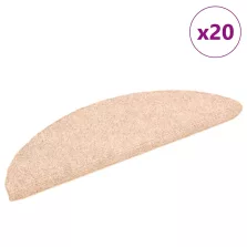   vidaXL 20 db krém öntapadó lépcsőszőnyeg 56 x 17 x 3 cm