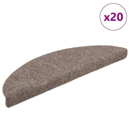 vidaXL 20 db krém öntapadó lépcsőszőnyeg 56 x 17 x 3 cm