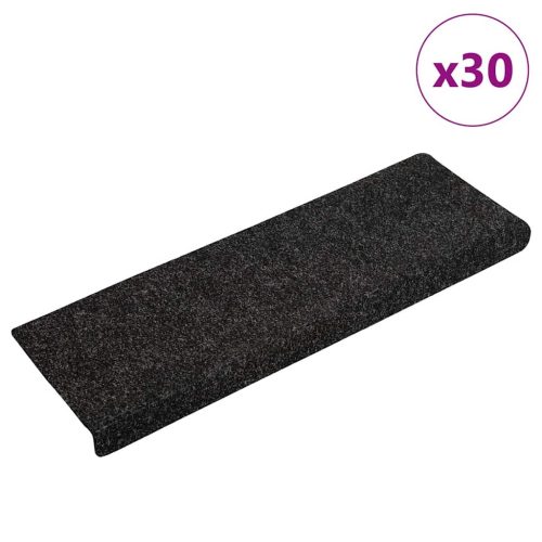 vidaXL 30 db fekete öntapadó lépcsőszőnyeg 65x21x4 cm