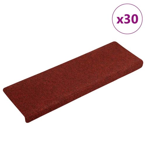 vidaXL 30 db piros öntapadó lépcsőszőnyeg 65x21x4 cm