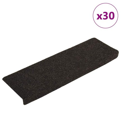 vidaXL 30 db sötétszürke öntapadó lépcsőszőnyeg 65x21x4 cm