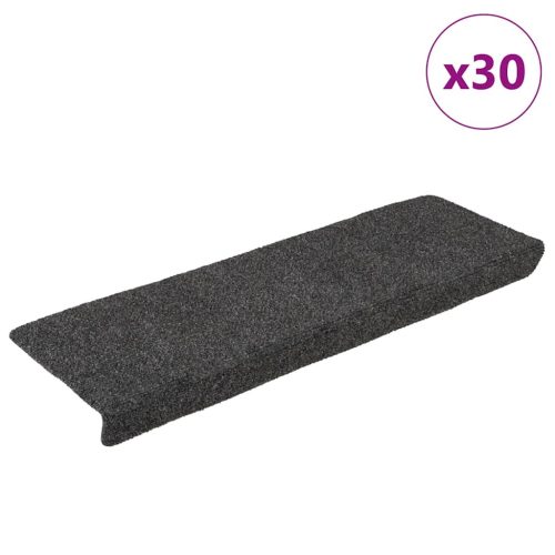 vidaXL 30 db antracitszürke öntapadó lépcsőszőnyeg 65x21x4 cm