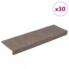   vidaXL öntapadós lépcsőszőnyegek 30 db 65 x 21 x 4 cm bézs téglalap alakú széllel