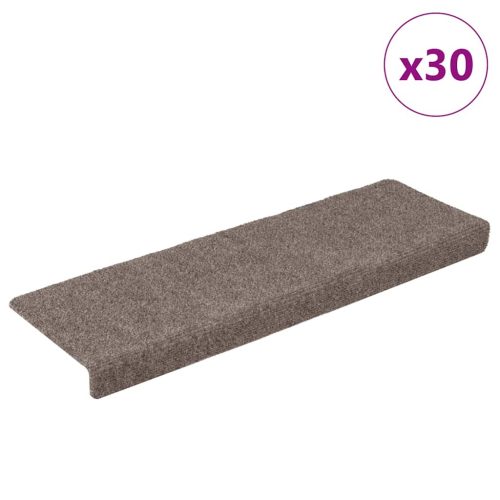 vidaXL 30 db krém öntapadó lépcsőszőnyeg 65x21x4 cm