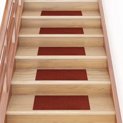 vidaXL öntapadós lépcsőszőnyegek 30 db 60 x 25 cm bordói piros téglalap alakú