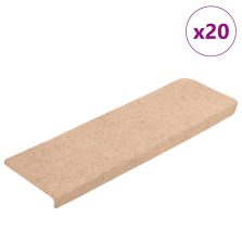 vidaXL 20 db krém öntapadó lépcsőszőnyeg 65x21x4 cm