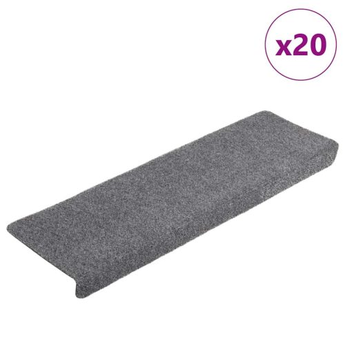 vidaXL 20 db világosszürke öntapadó lépcsőszőnyeg 65x21x4 cm