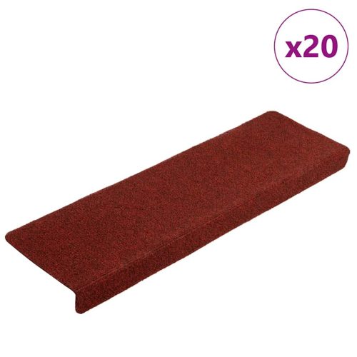 vidaXL 20 db bordói vörös öntapadó lépcsőszőnyeg 65x21x4 cm