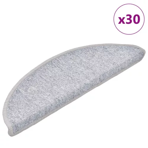 vidaXL 30 db világosszürke lépcsőszőnyeg 56x17x3 cm