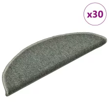   vidaXL 30 db sötétzöld félkör alakú lépcsőszőnyeg 56 x 17 x 3 cm