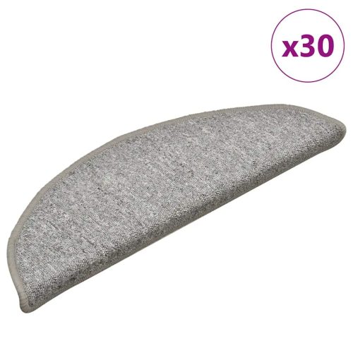 vidaXL 30 db világosszürke lépcsőszőnyeg 56x17x3 cm