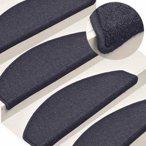 vidaXL 30 db sötétszürke és kék félkör alakú lépcsőszőnyegek, nagy, 65 x 24 x 4 cm