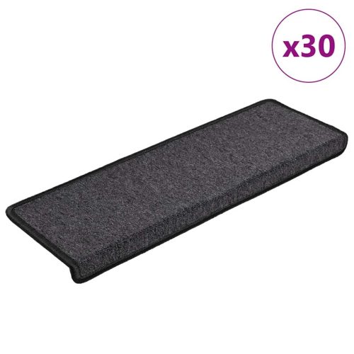 vidaXL 30 db antracitszürke lépcsőszőnyeg 65x21x4 cm