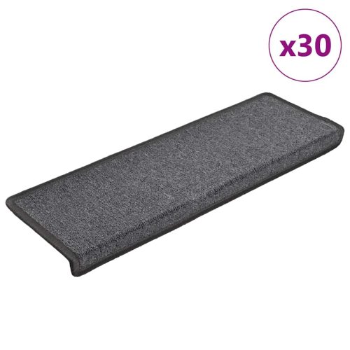 vidaXL 30 db sötétszürke lépcsőszőnyeg 65x21x4 cm