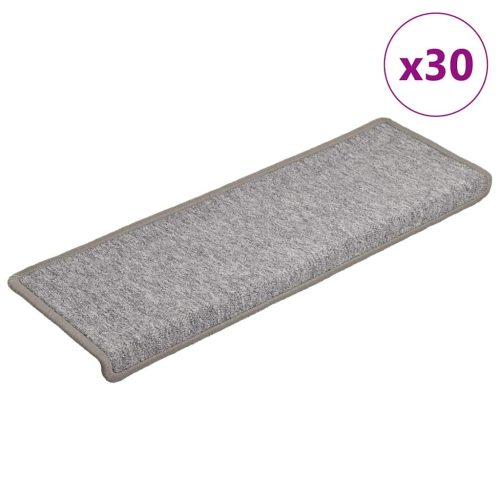 vidaXL 30 db világosszürke lépcsőszőnyeg 65x21x4 cm