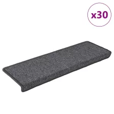   vidaXL 30 db sötétszürke lépcsőszőnyeg, téglalap alakú széllel, 65 x 21 x 4 cm