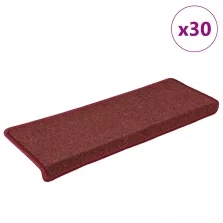   vidaXL 30 db lépcsőszőnyeg 65 x 21 x 4 cm bordó téglalap alakú széllel