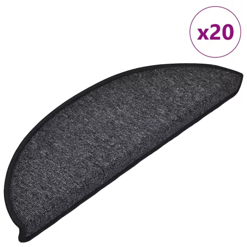 vidaXL 20 db antracitszürke félkör alakú lépcsőszőnyeg 56 x 17 x 3 cm