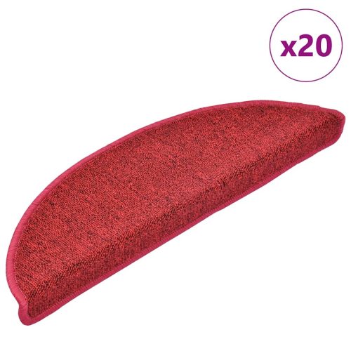 vidaXL 20 db bordeaux piros lépcsőszőnyeg 56x17x3 cm