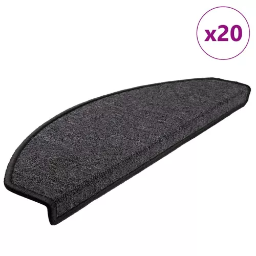vidaXL 20 db antracitszürke félkör alakú lépcsőszőnyegek 65 x 24 x 4 cm