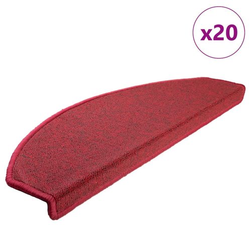 vidaXL 20 db bordeaux piros lépcsőszőnyeg 65x24x4 cm