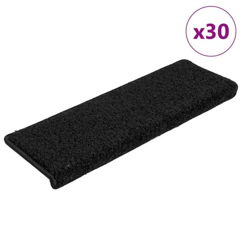 vidaXL 30 db fekete lépcsőszőnyeg 65 x 21 x 4 cm