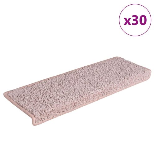 vidaXL 30 db fehér és rózsaszínű lépcsőszőnyeg 65 x 21 x 4 cm