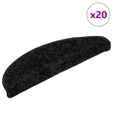   vidaXL 20 db fekete, félkör alakú lépcsőszőnyeg 56 x 17 x 3 cm