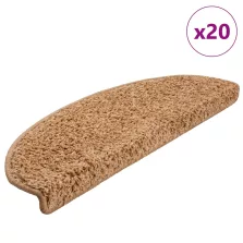   vidaXL 20 db bézs színű, félkör alakú lépcsőszőnyeg 65 x 21 x 4 cm, nagy