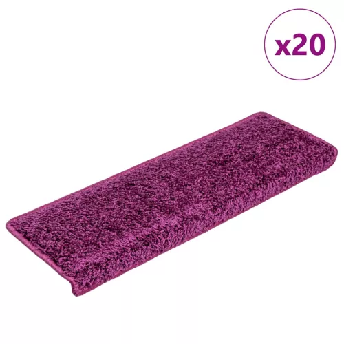 vidaXL 20 db lépcsőszőnyeg 65 x 21 x 4 cm lila téglalap alakú széllel