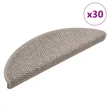   vidaXL 30 db ezüst lépcsőszőnyegek öntapadós szizál kinézetű 56x17x3cm
