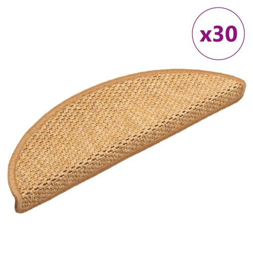 vidaXL 30 db lépcsőszőnyegek öntapadós szizál kinézetű 56x17x3 cm