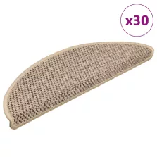   vidaXL 30 db lépcsőszőnyegek öntapadós szizál kinézetű 56x17x3 cm